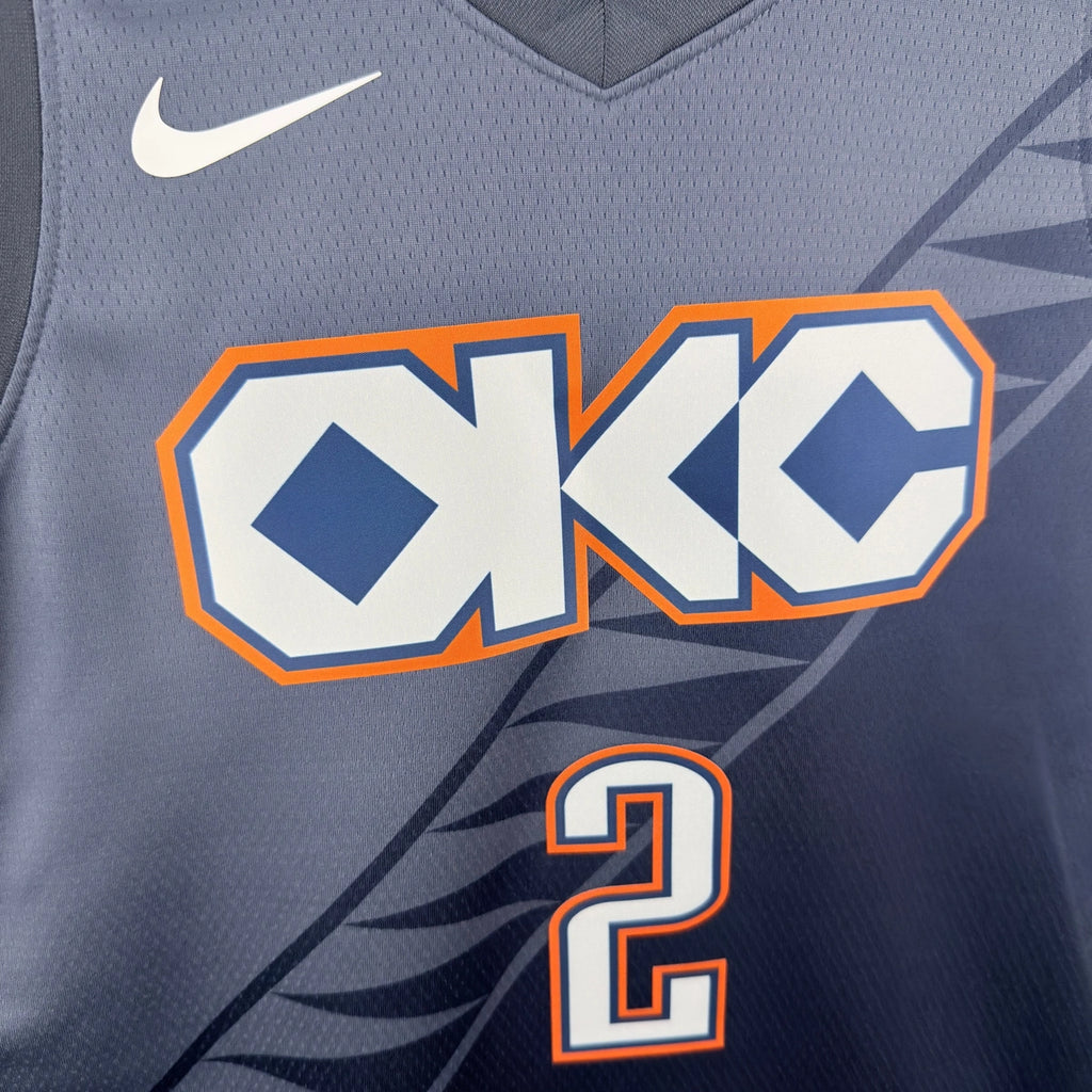 Shai Gilgeous-Alexander No.2 Oklahoma City Thunder City Edition Jersey 2025-26 NBA Authentic Swingman Jersey - View 5