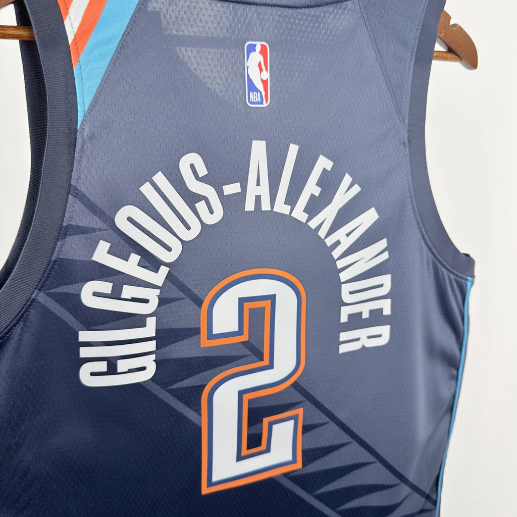 Shai Gilgeous-Alexander No.2 Oklahoma City Thunder City Edition Jersey 2025-26 NBA Authentic Swingman Jersey - View 6