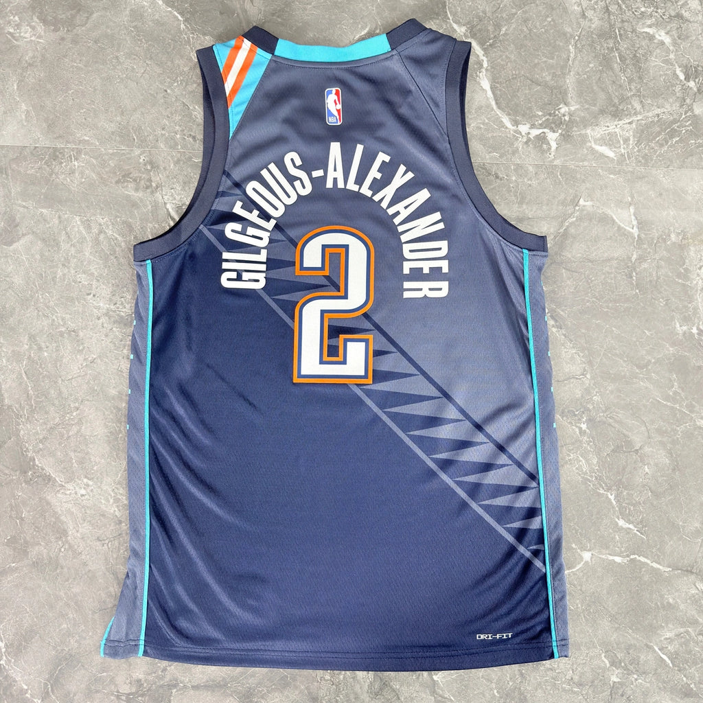 Shai Gilgeous-Alexander No.2 Oklahoma City Thunder City Edition Jersey 2025-26 NBA Authentic Swingman Jersey - View 8