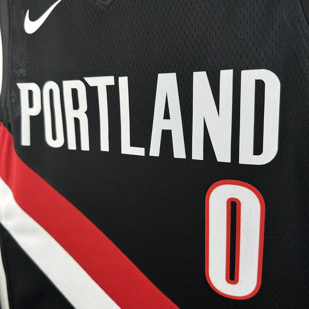 Damian Lillard No.0 Portland Trail Blazers Away Black Jersey 2025-26 NBA Authentic Swingman Jersey - View 10