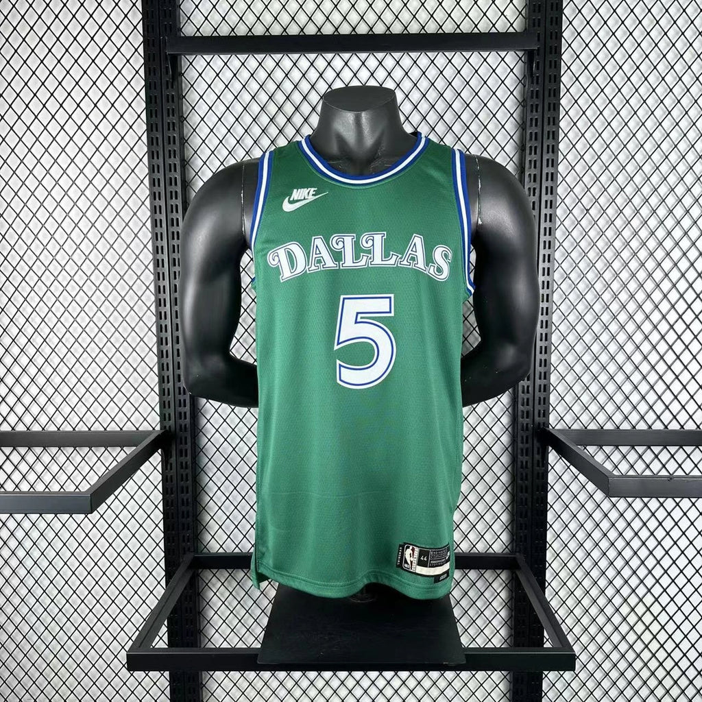 D'Angelo Russell No.5 Dallas Mavericks Throwback Green Jersey 2025-26 NBA Authentic Swingman Jersey - View 1