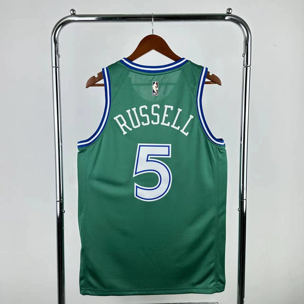 D'Angelo Russell No.5 Dallas Mavericks Throwback Green Jersey 2025-26 NBA Authentic Swingman Jersey - View 2
