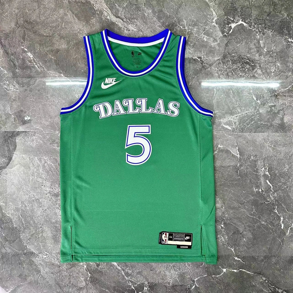 D'Angelo Russell No.5 Dallas Mavericks Throwback Green Jersey 2025-26 NBA Authentic Swingman Jersey - View 5
