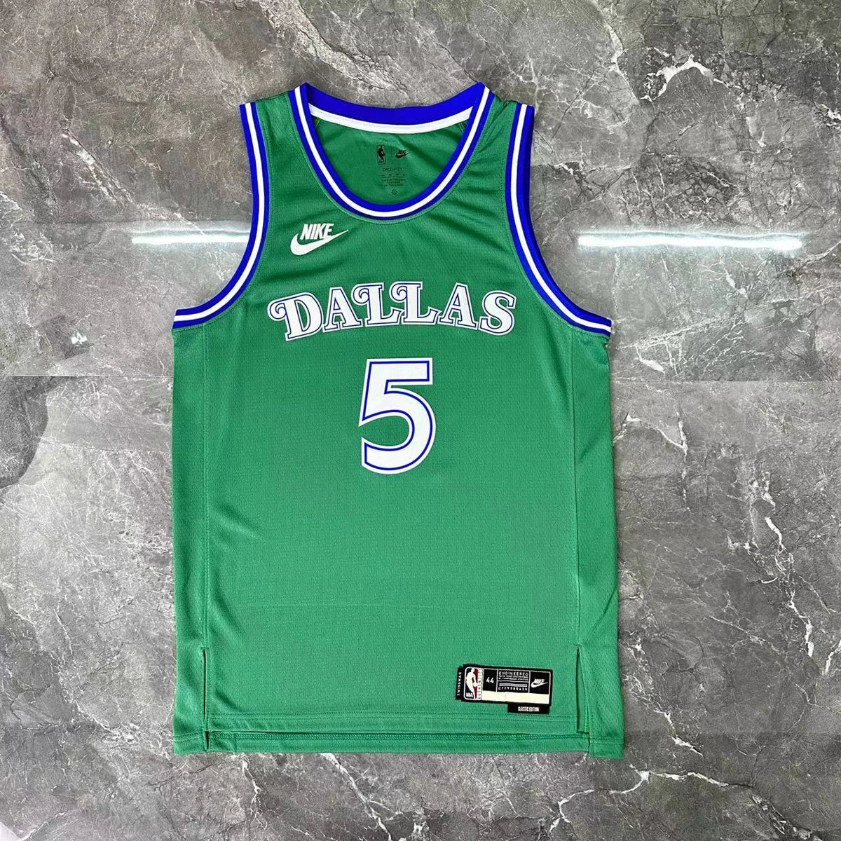 D'Angelo Russell No.5 Dallas Mavericks Throwback Green Jersey 2025-26 NBA Authentic Swingman Jersey - View 5