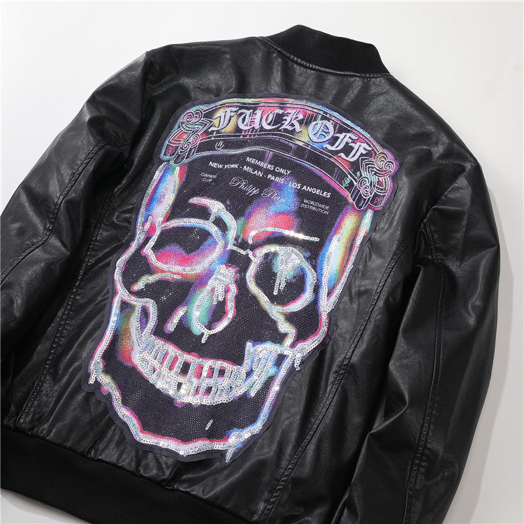 PP Black Leather Jacket #16 | Men's Streetwear