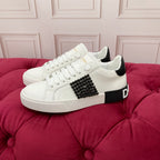 White & Black Leather Casual Sneakers #30 | Men's Streetwear