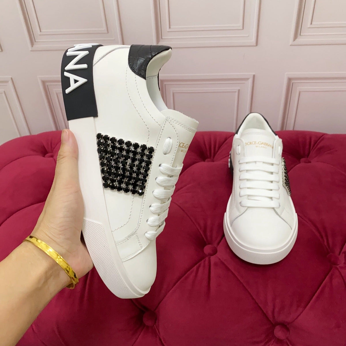 White & Black Leather Casual Sneakers #30 | Men's Streetwear