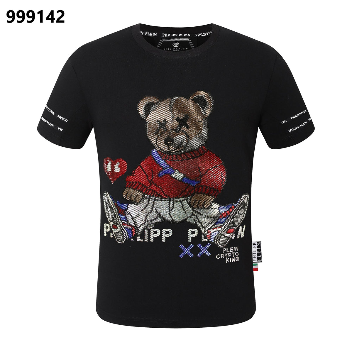 PP Men's Black Cotton Street Style T-Shirt #73