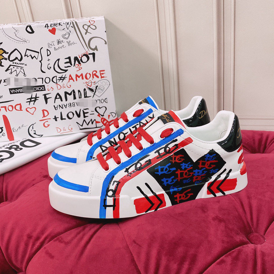 White & Red Casual Sneakers #1 | Streetwear Shoes