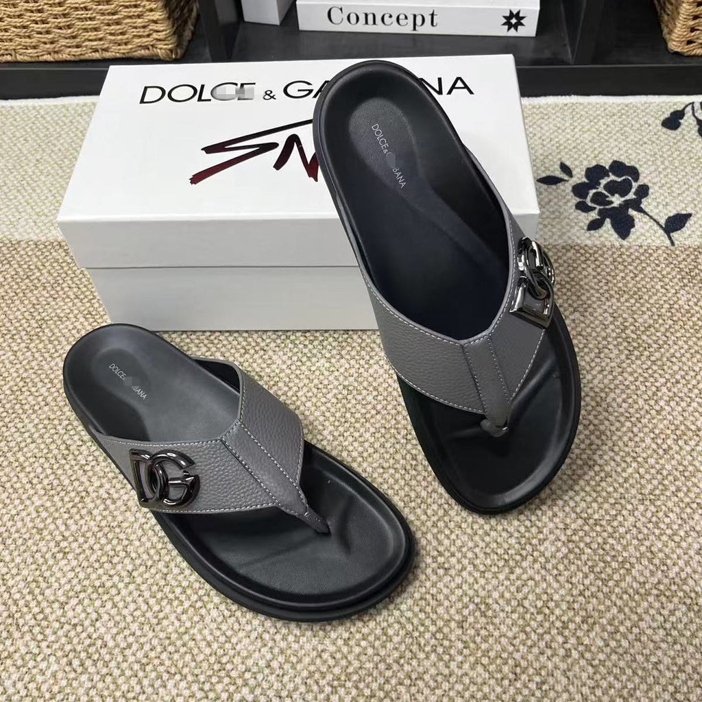 Grey Men's Slides #57 | Men's Streetwear