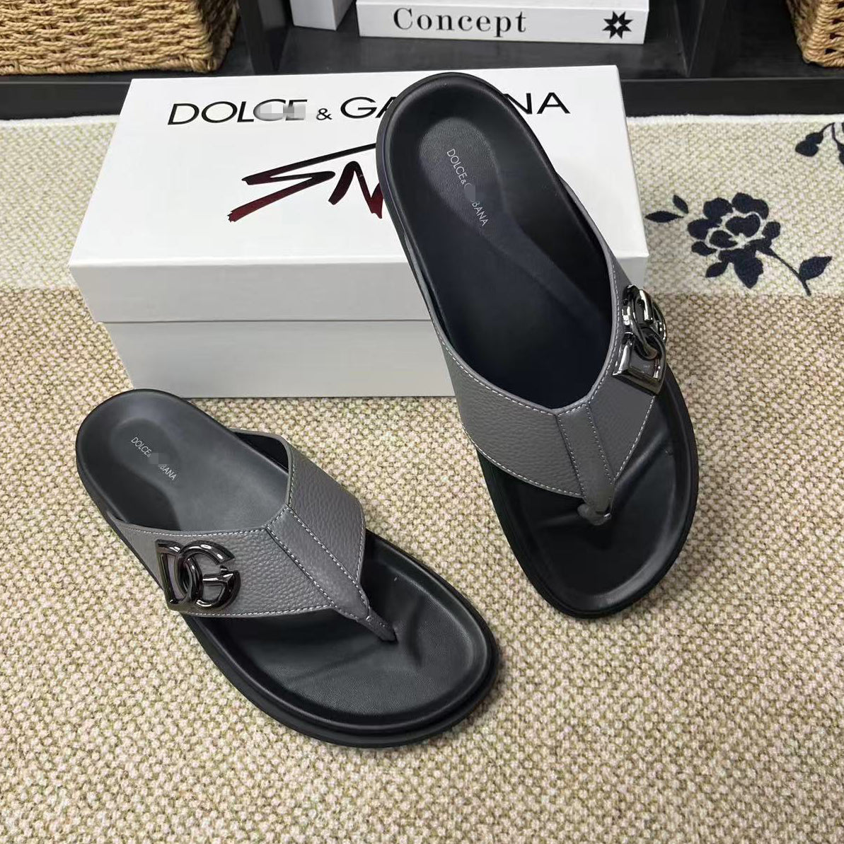D*G Grey Men's Slides #57 | Men's Streetwear