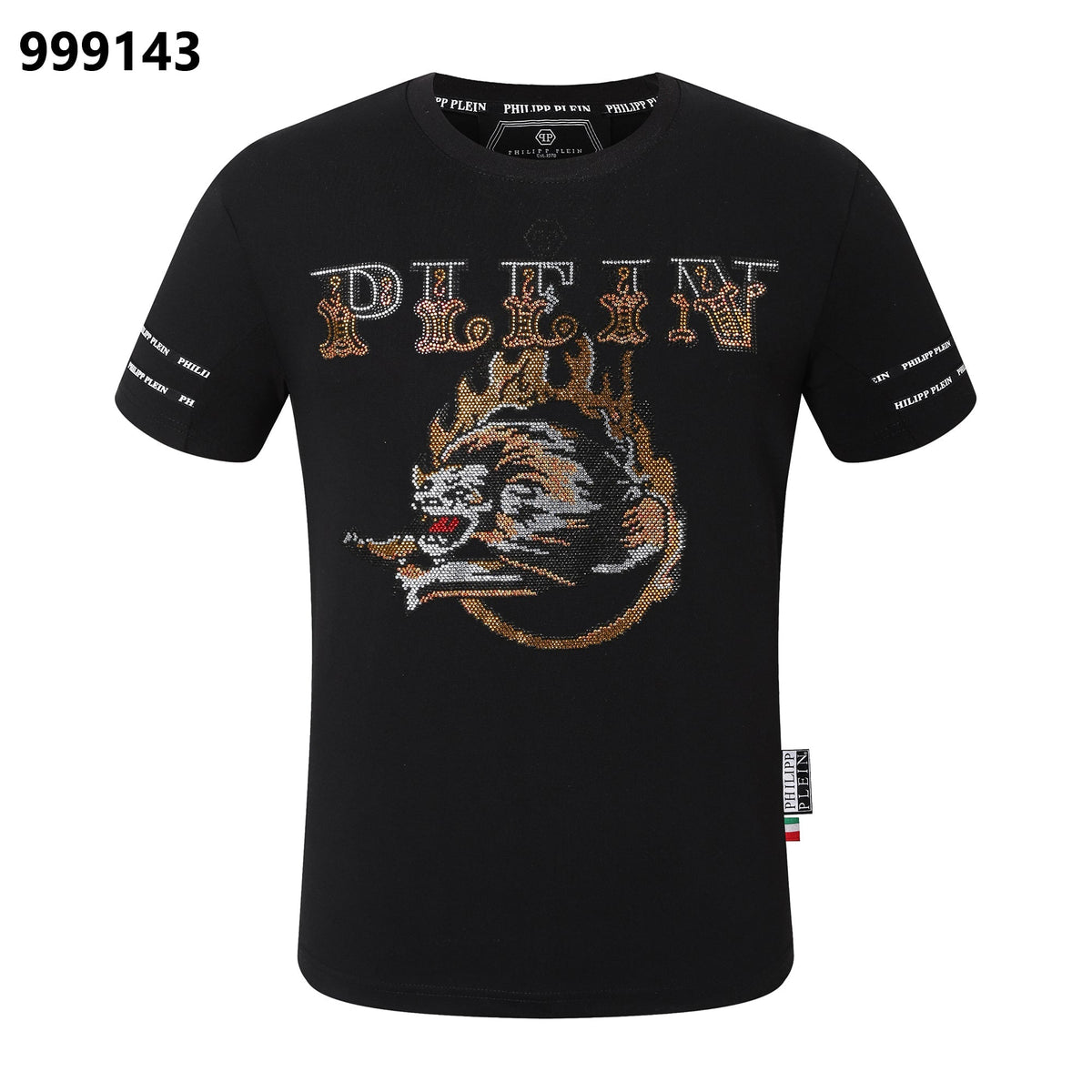 PP Black Streetwear Cotton T-Shirt #74 | Men's Tee