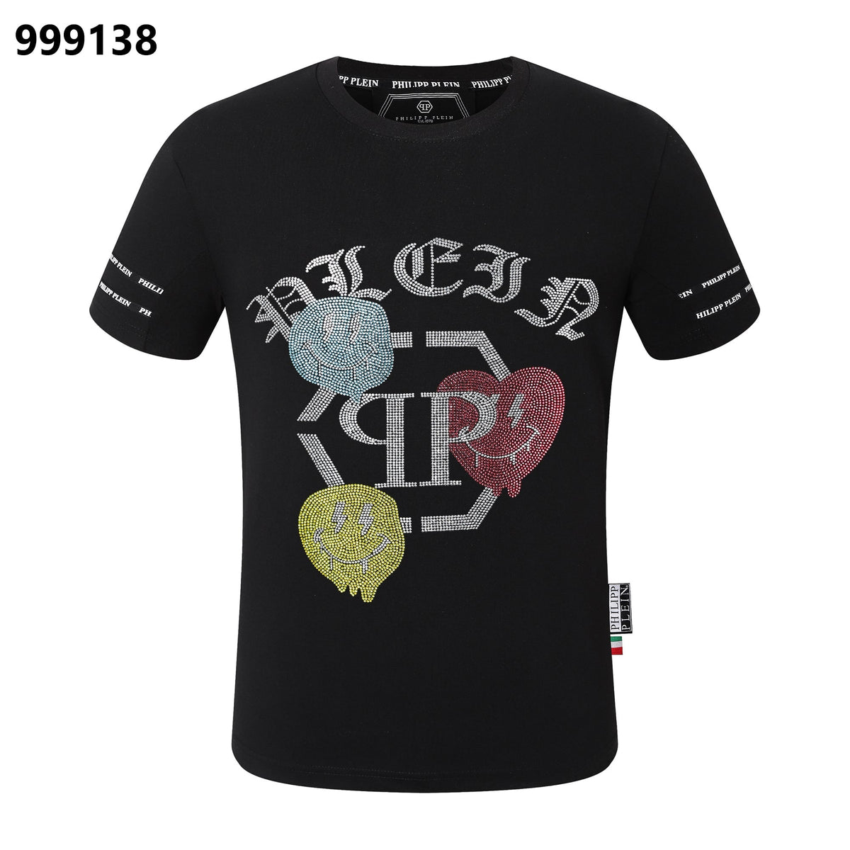 PP Men's Black Streetwear Cotton T-Shirt #71