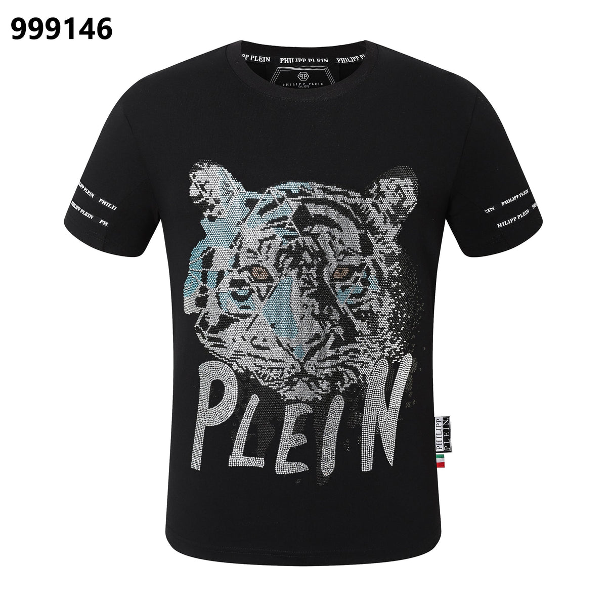 PP Men's Black Streetwear Cotton T-Shirt #77