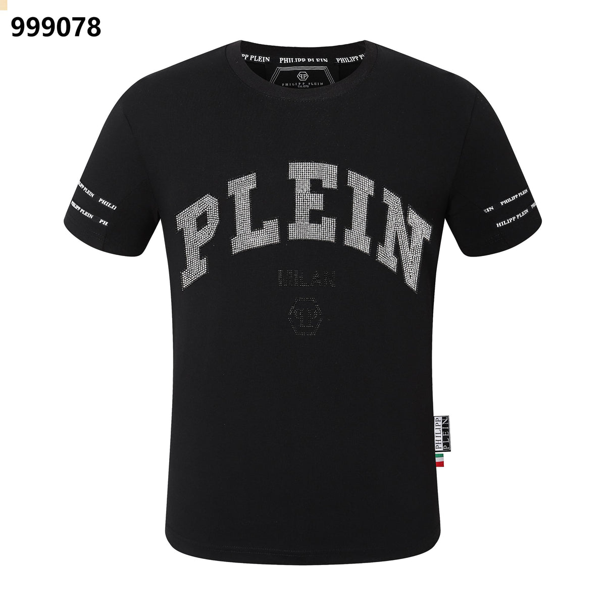 PP Men's Black Streetwear Cotton T-Shirt #64