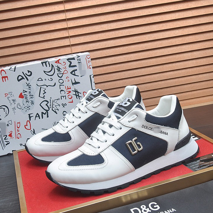 2026 Premium Leather Casual Sneakers - Designer Unisex Shoes in Black & Blue