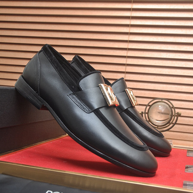 2026 Premium Leather Casual Sneakers - Designer Men's Shoes in Black