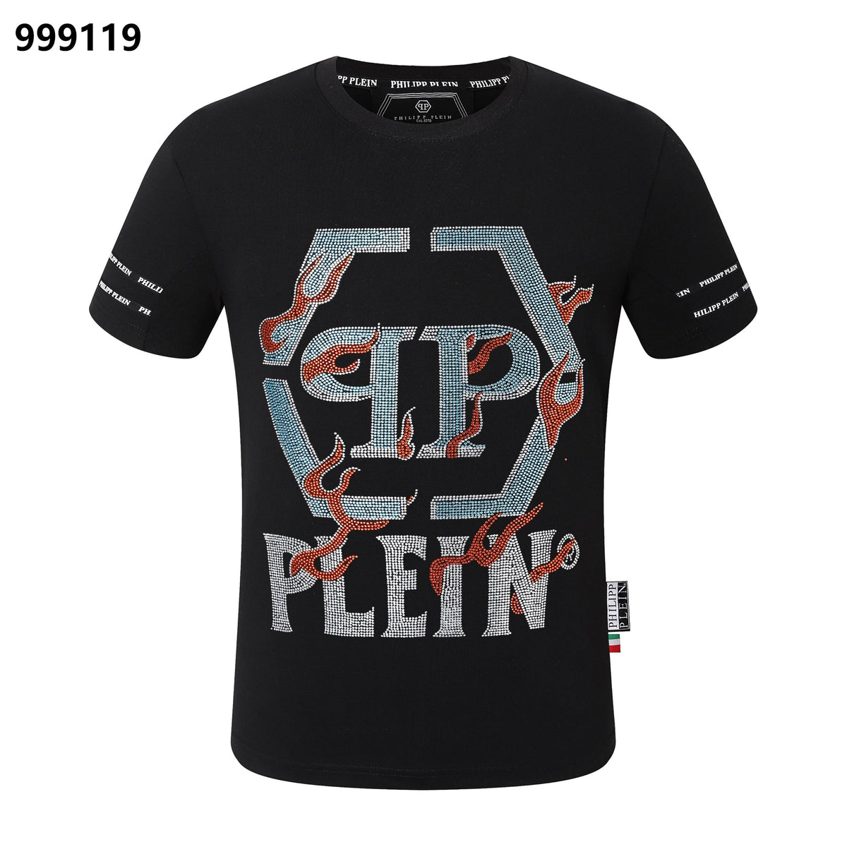 PP Black Cotton Streetwear T-Shirt #65 | Men's Tee