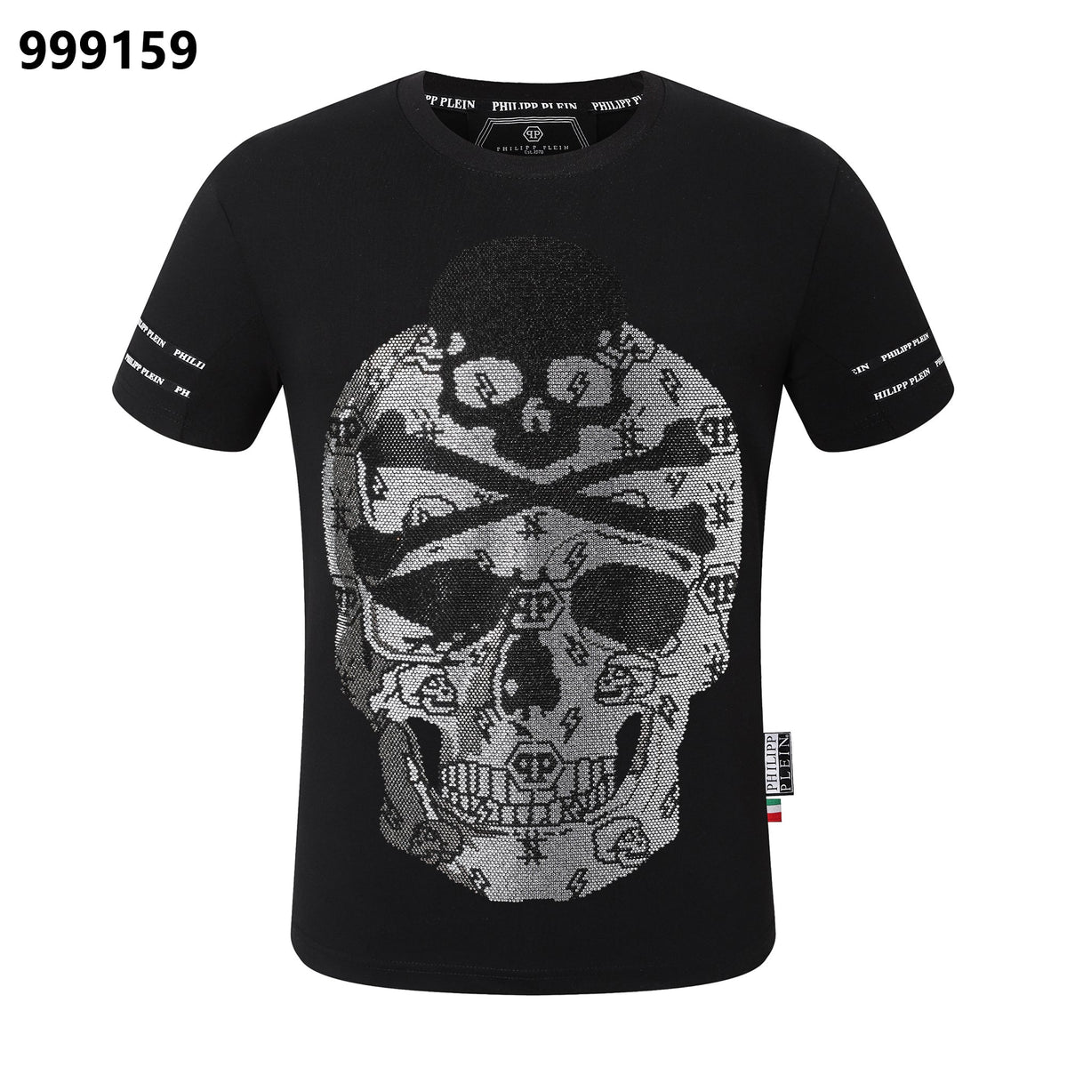 PP Men's Black Cotton Streetwear T-Shirt #80