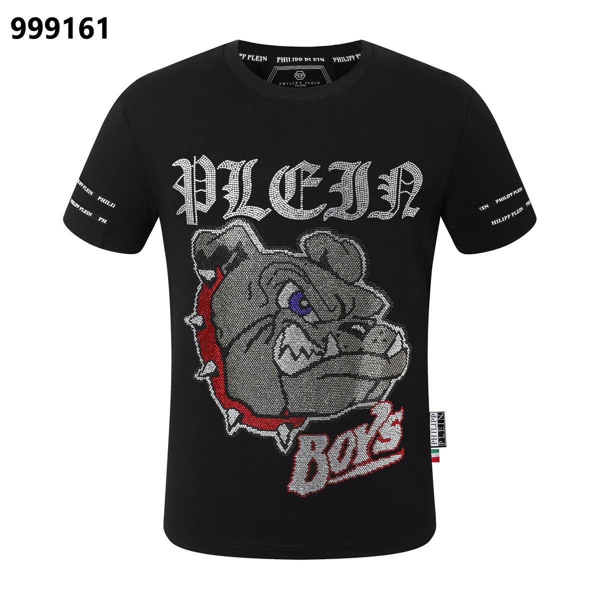 PP Men's Black Streetwear Cotton T-Shirt #82