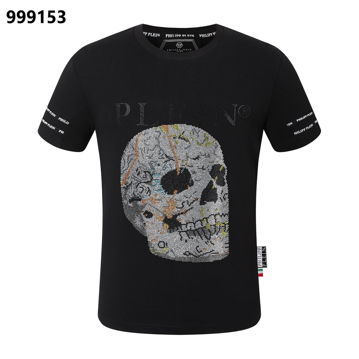 PP Men's Black Cotton Streetwear T-Shirt #68