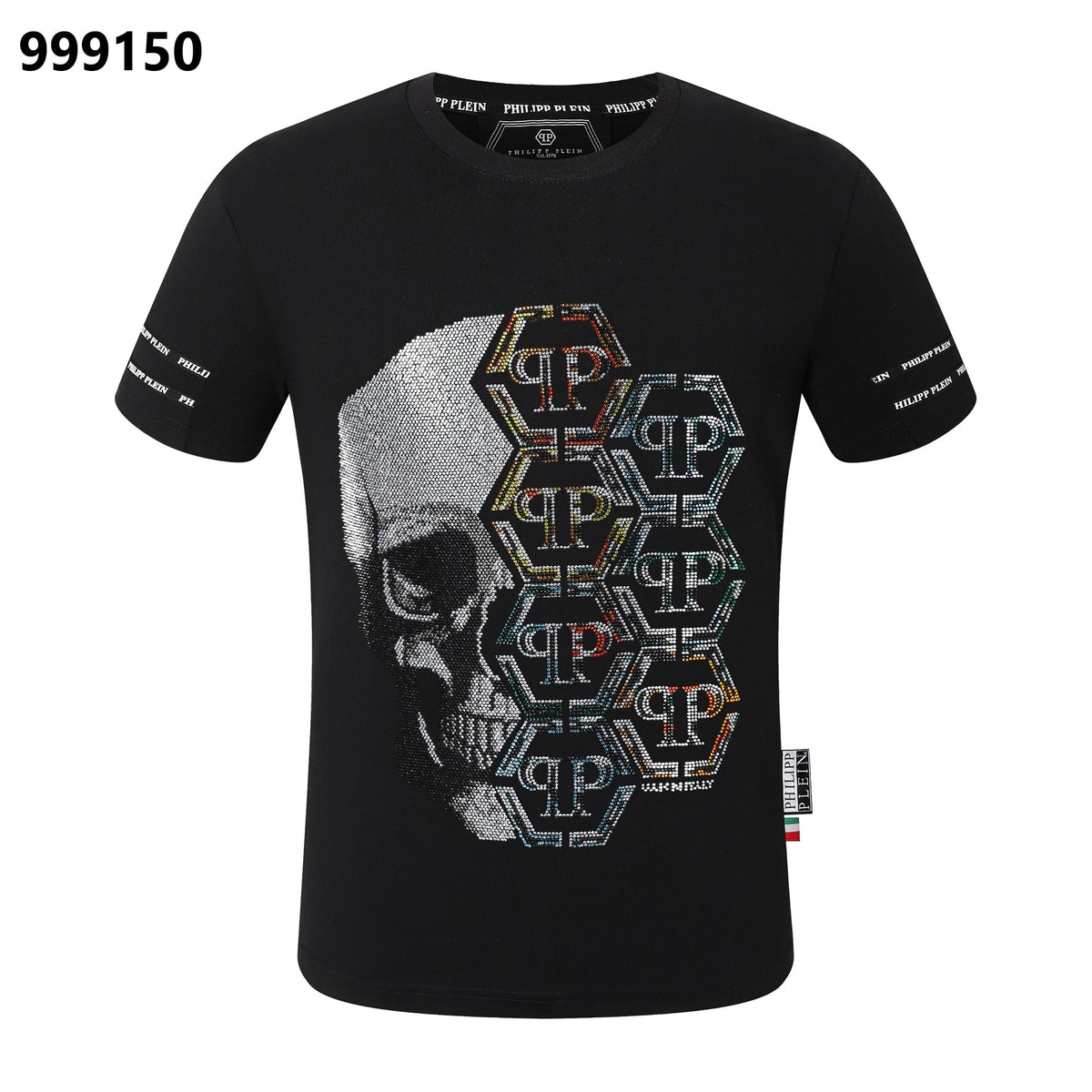 PP Black Streetwear Cotton T-Shirt #67 | Men's Tee