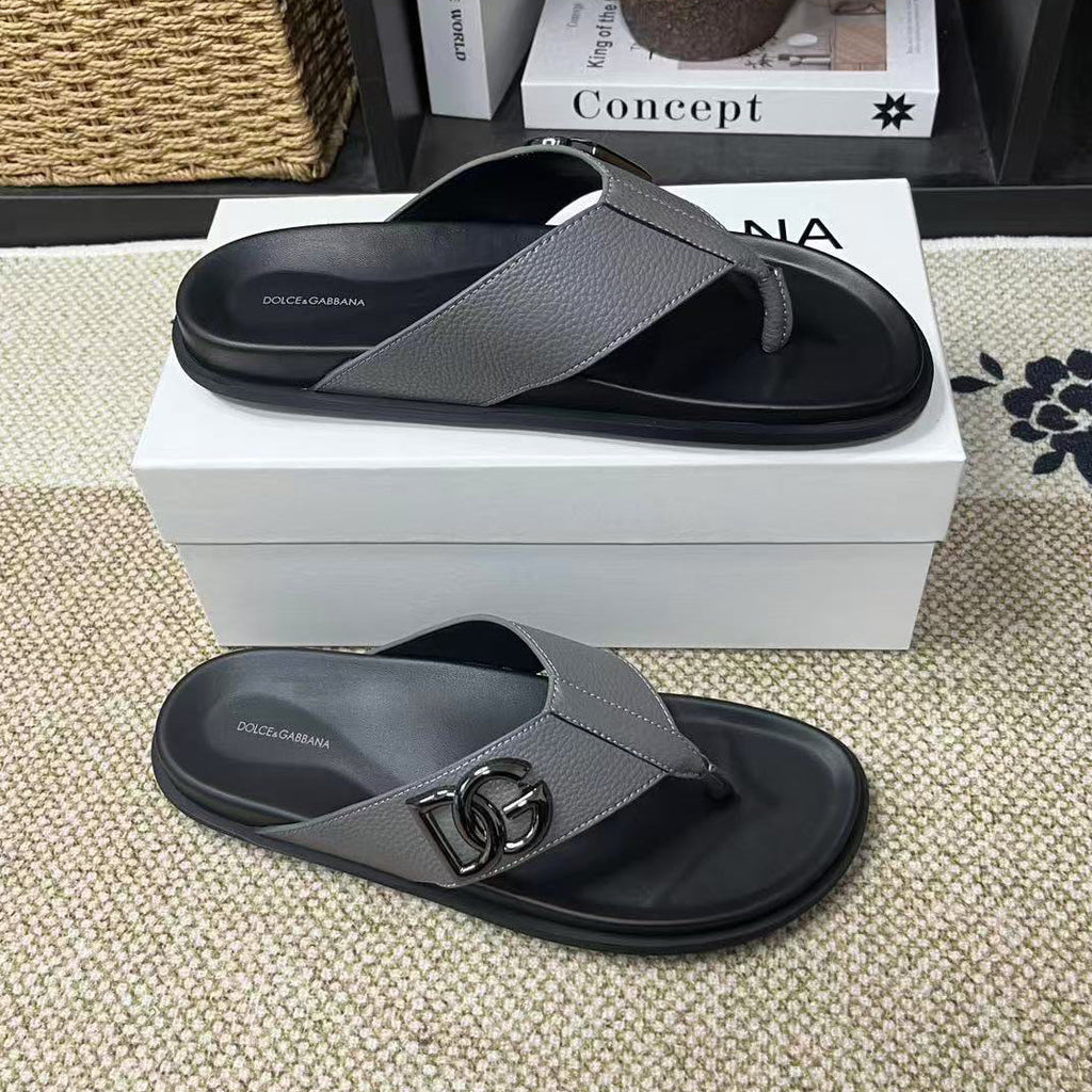 Grey Men's Slides #57 | Men's Streetwear