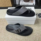 Grey Men's Slides #57 | Men's Streetwear