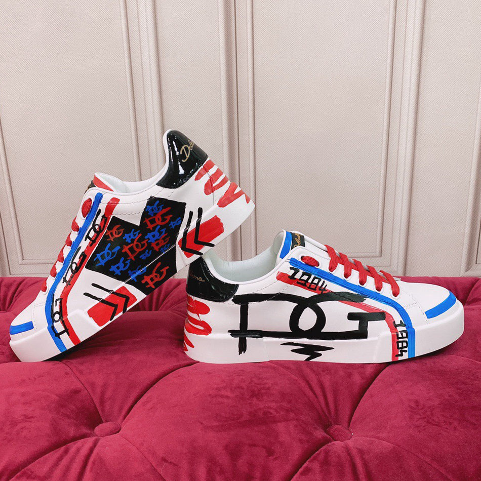 White & Red Casual Sneakers #1 | Streetwear Shoes