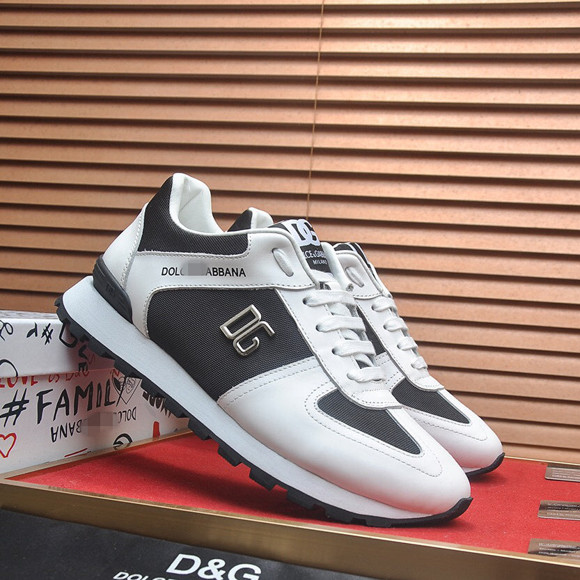 2026 Premium Leather Casual Sneakers - Designer Unisex Shoes in Black & Blue