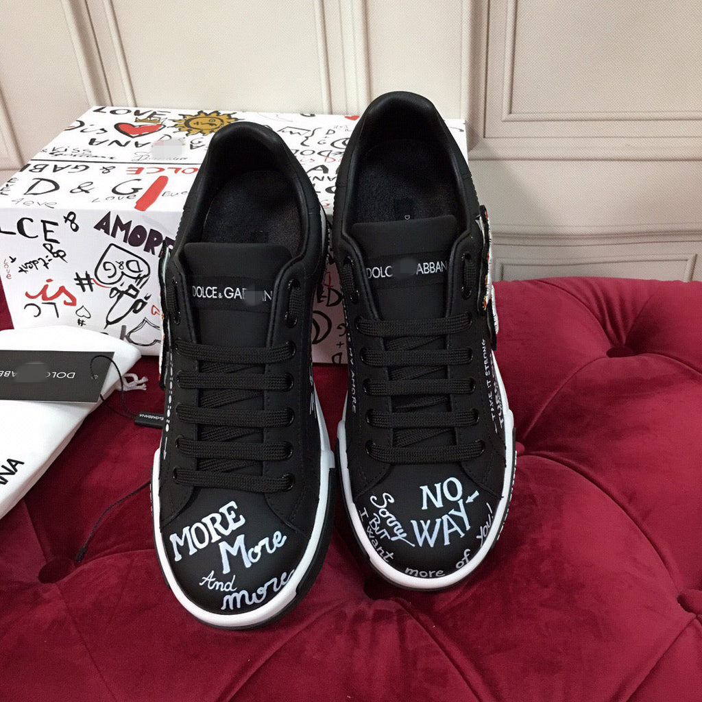 Black Leather Casual Sneakers #24 | Men's Streetwear
