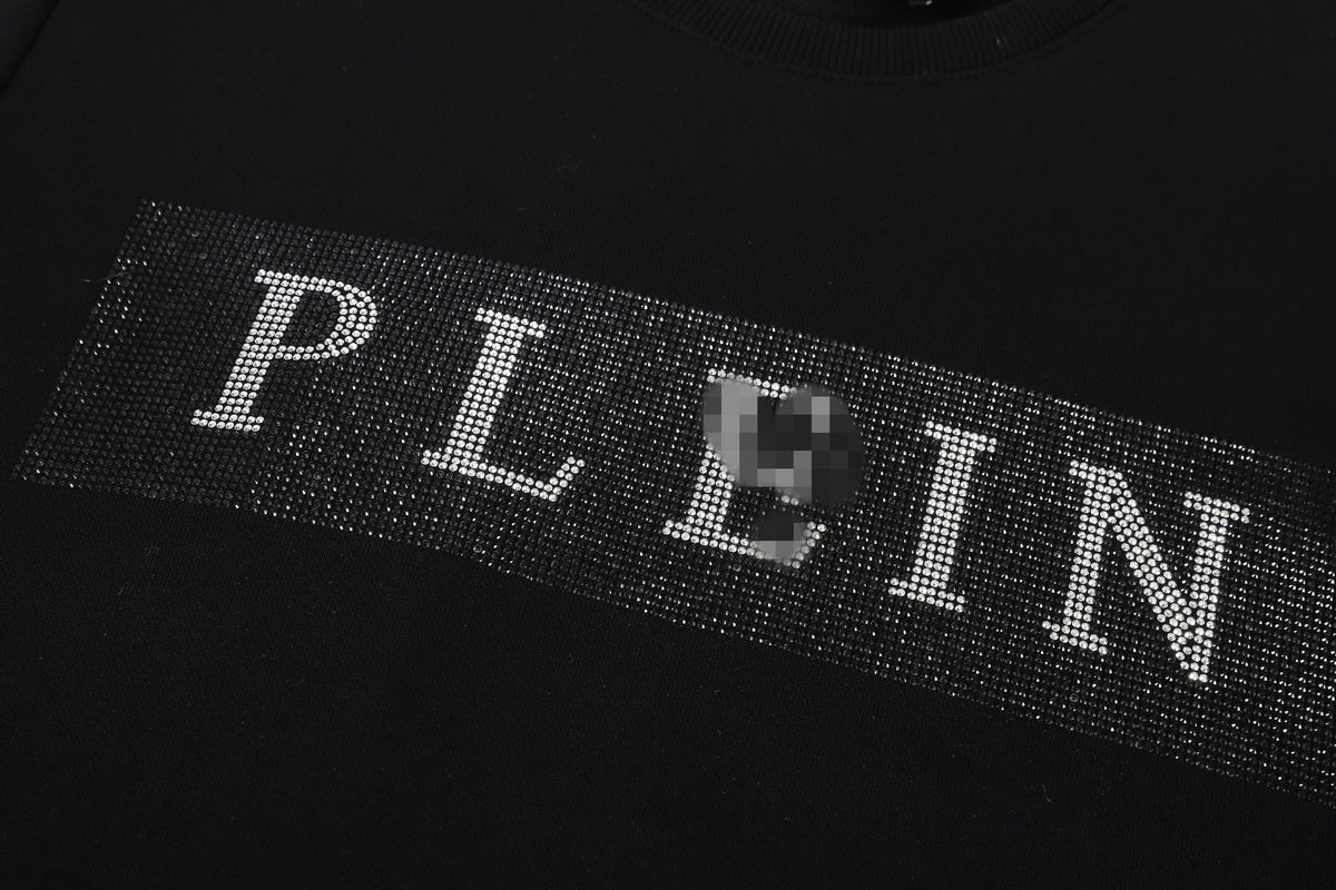 PP Black Cotton Sweatshirt #9027 | Men's Streetwear