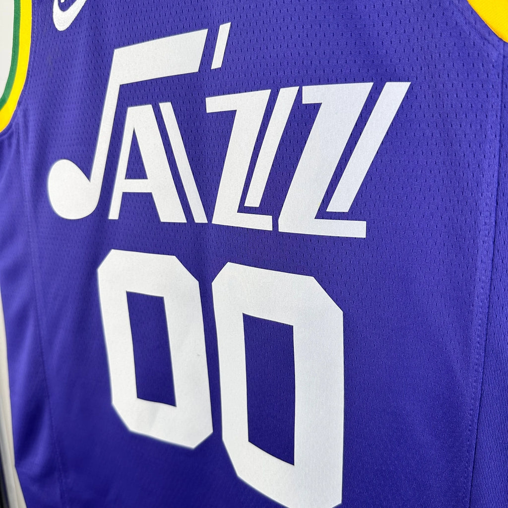 Jordan Clarkson Utah Jazz No.00 Throwback Jersey 2023-24 - View 2