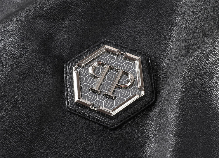 PP Black Leather Jacket #14 | Men's Streetwear