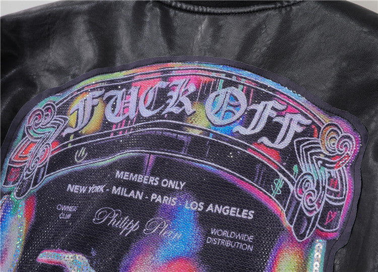 PP Black Leather Jacket #16 | Men's Streetwear