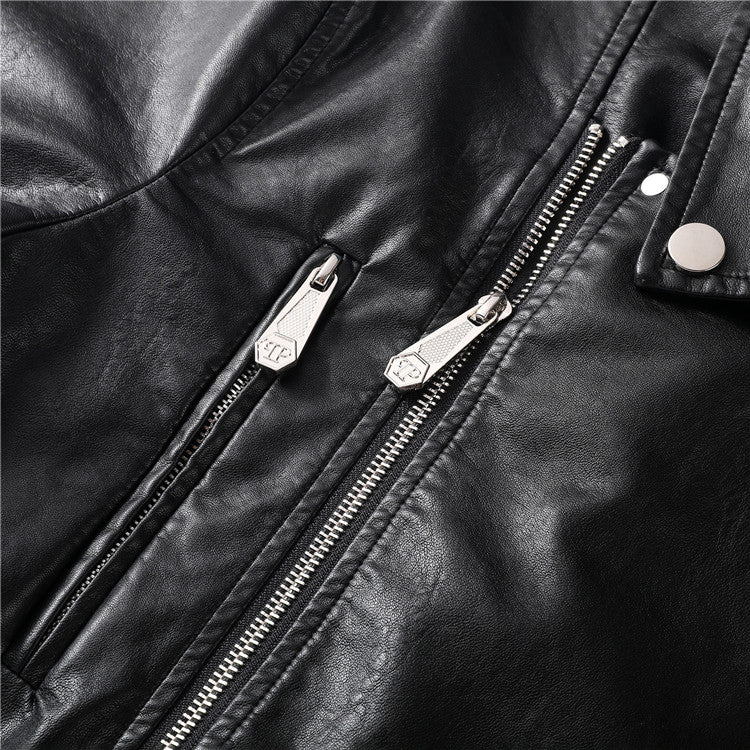PP Black Leather Jacket #13 | Men's Streetwear