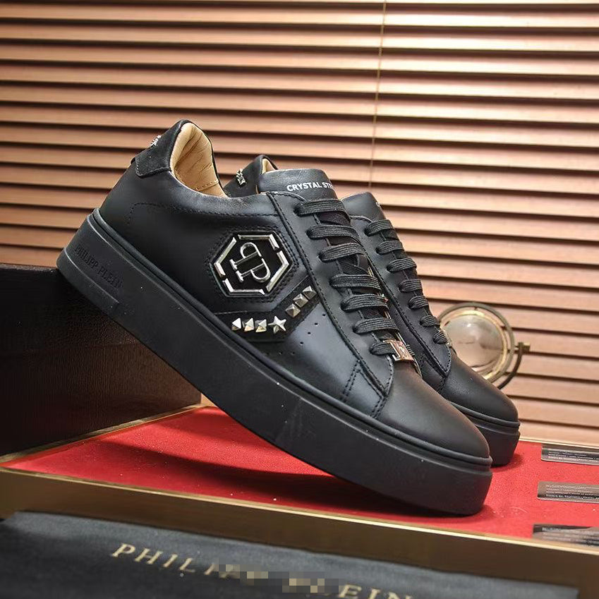 PP White & Red Casual Sneakers #4 | Men's Streetwear