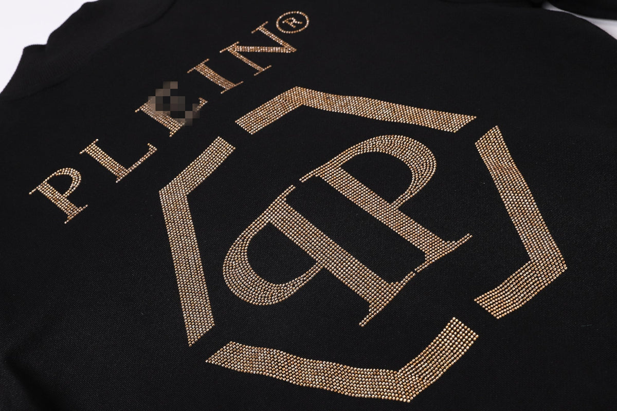 PP Black Cotton Sweatshirt #16 | Men's Streetwear