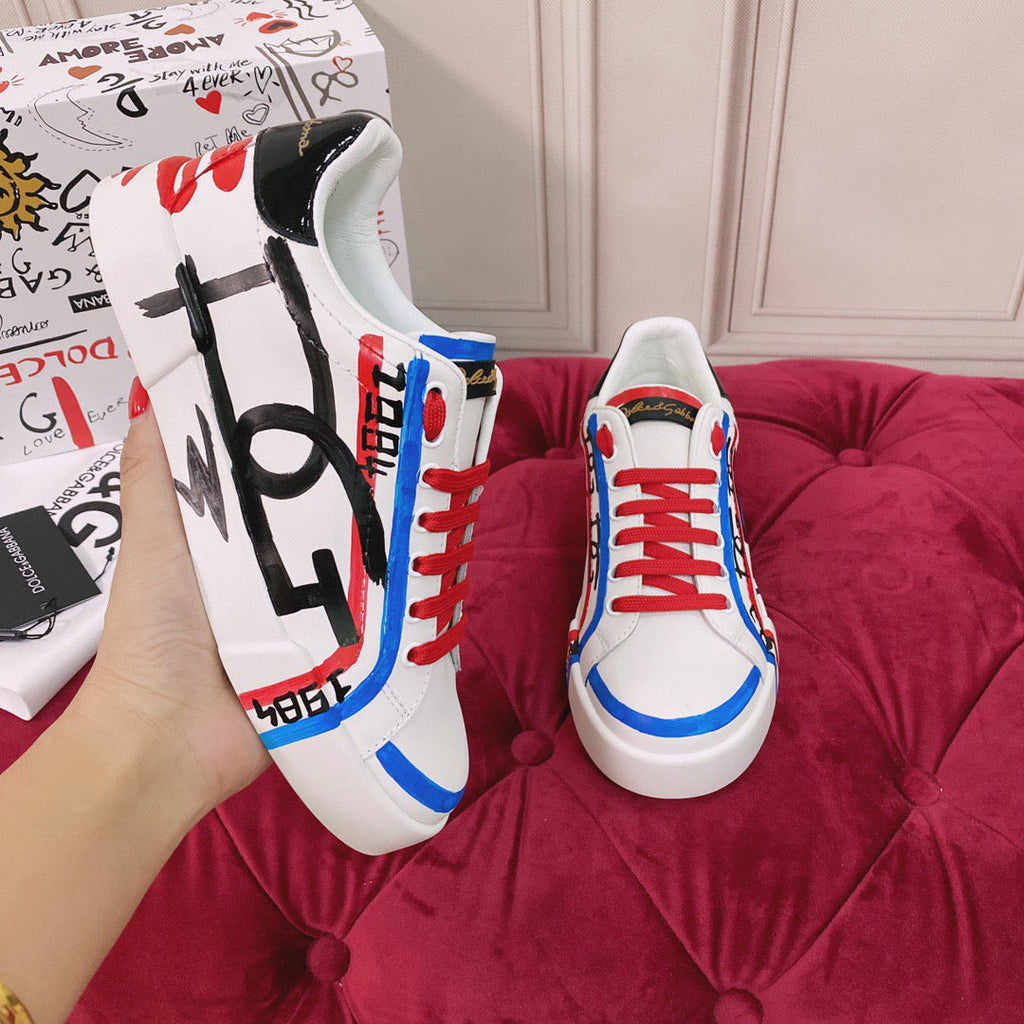 White & Red Casual Sneakers #1 | Streetwear Shoes