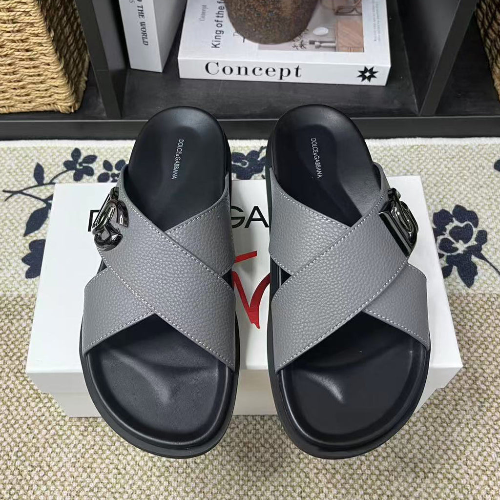 D*G Grey Men's Slides #58 | Men's Streetwear