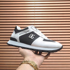 2026 Premium Leather Casual Sneakers - Designer Unisex Shoes in Black & Blue