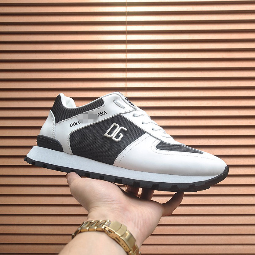 2026 Premium Leather Casual Sneakers - Designer Unisex Shoes in Black & Blue