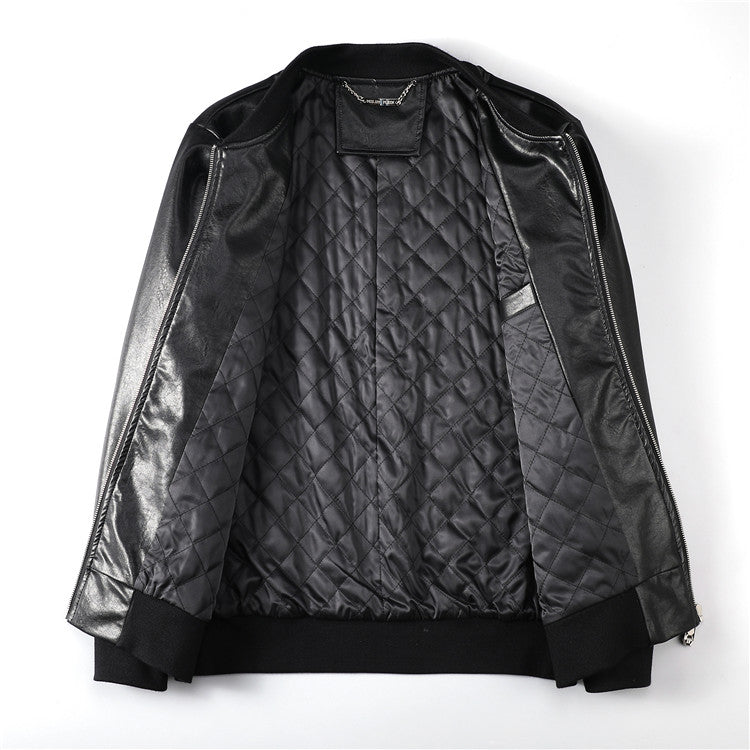 PP Black Leather Jacket #5 | Men's Streetwear