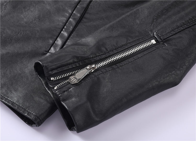 PP Black Leather Jacket #11 | Men's Streetwear