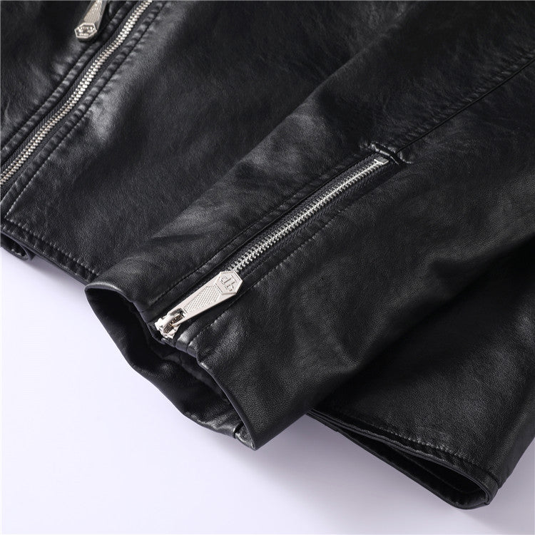 PP Black Leather Jacket #13 | Men's Streetwear