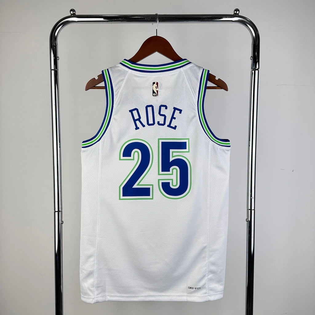 Derrick Rose Minnesota Timberwolves No.25 Throwback Jersey 2023-24 - View 6