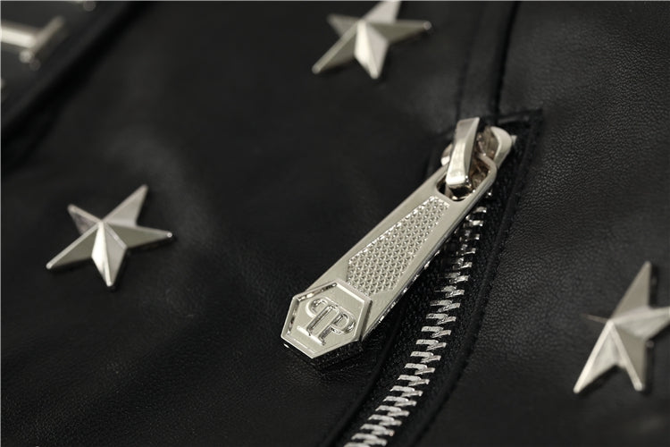 PP Black Leather Jacket #8 | Men's Streetwear