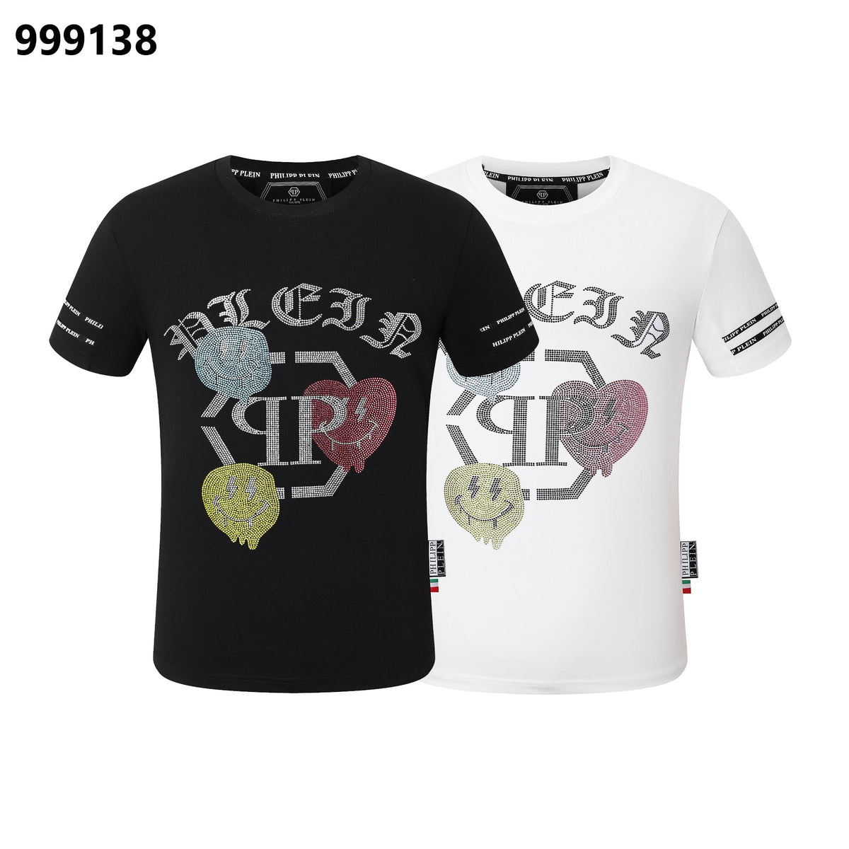 PP Men's Black Streetwear Cotton T-Shirt #71