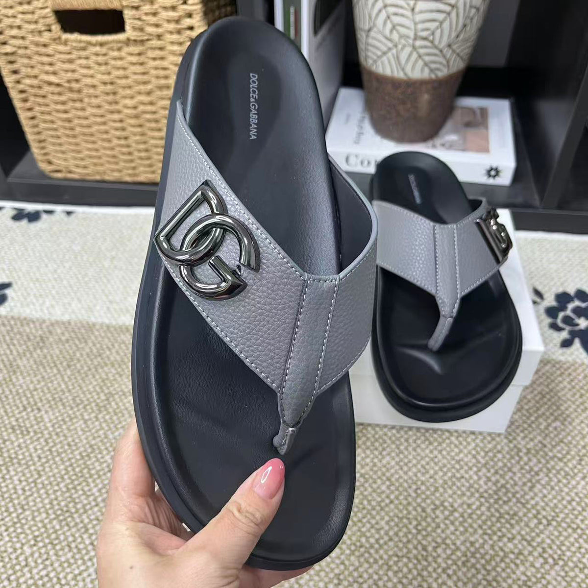 D*G Grey Men's Slides #57 | Men's Streetwear