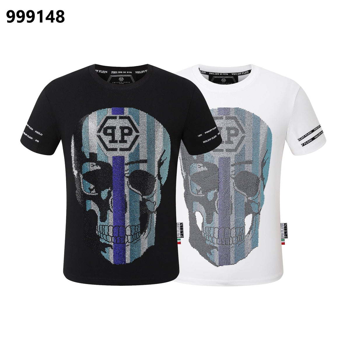 PP Men's Black Cotton Street Style T-Shirt #79